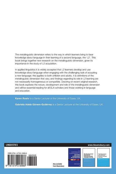 Produktbild: The Metalinguistic Dimension in Instructed Second Language Learning