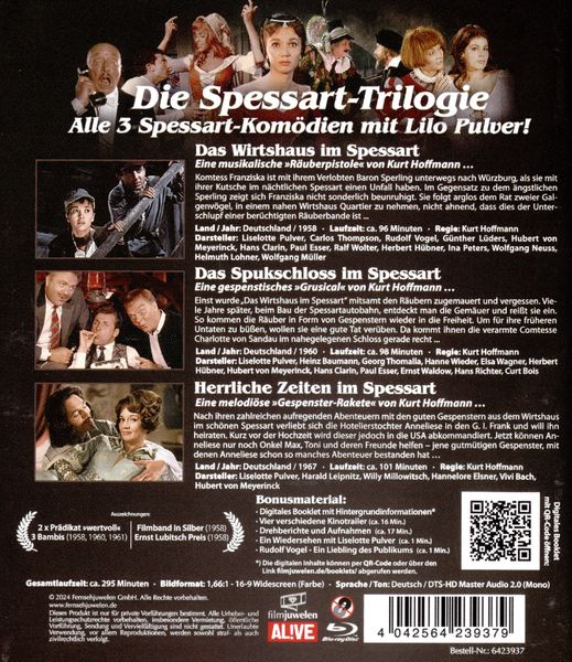 Produktbild: Die Spessart-Trilogie: Alle 3 Spessart-Kom&ouml;dien mit Lilo Pulver (Neuauflage) [3 BRs]