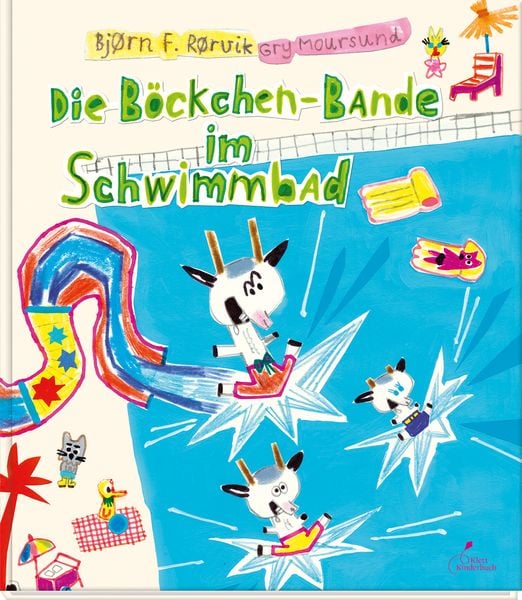 Die Böckchen-Bande im Schwimmbad, Gebundene Ausgabe von Bjørn F. Rørvik, Klett Kinderbuch, 978-3-95470-175-9
