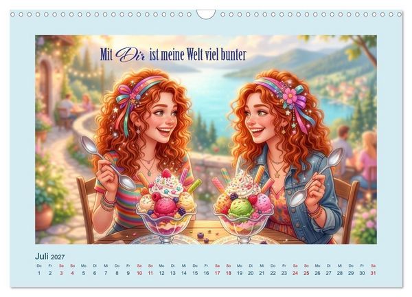 Produktbild: Freundin - Schwester - Lieblingsmensch (Wandkalender 2027 DIN A3 quer), CALVENDO Monatskalender