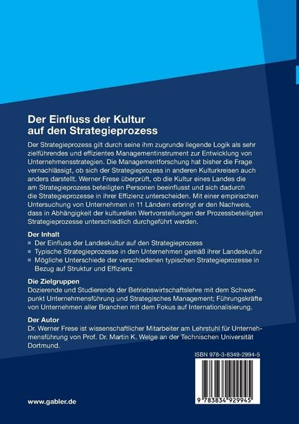 Produktbild: Der Einfluss der Kultur auf den Strategieprozess