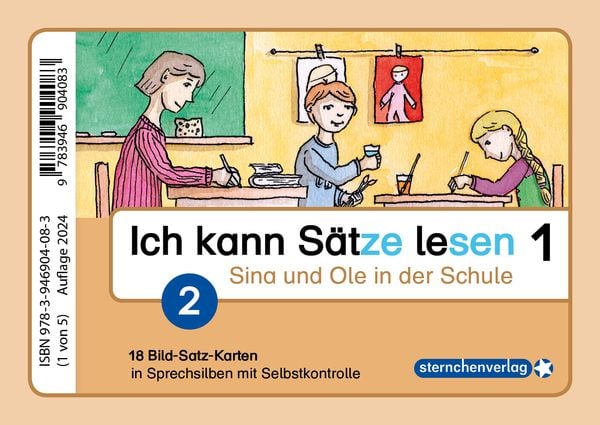 Produktbild: Ich kann S&auml;tze lesen Teil 1 - In Sprechsilben - 90 Bild-Satz-Karten mit Selbstkontrolle