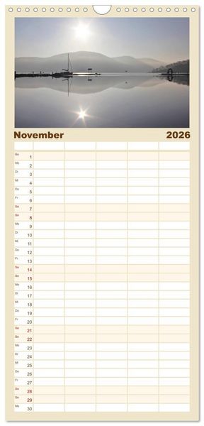 Produktbild: Familienplaner 2026 - Morgenstimmungen 2026 mit 5 Spalten (Wandkalender, 21 x 45 cm) CALVENDO