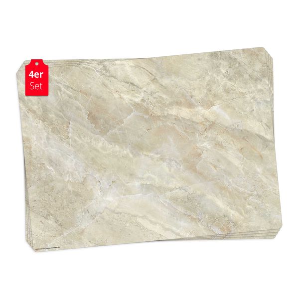 Produktbild: Tischsetmacher Tischsets sandfarbene Marmorplatte hell, aus hochwertigem Vinyl (4 St&uuml;ck), 44 x 32 cm