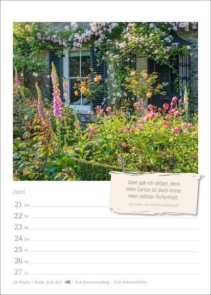 Produktbild: Zauberhafte G&auml;rten Wochenkalender 2027 - mit Zitaten