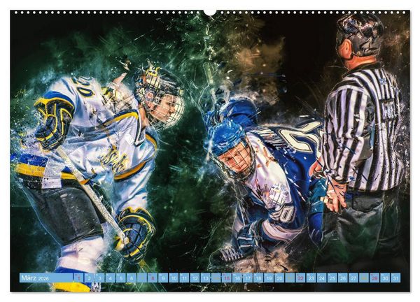 Produktbild: Eishockey - extrem cool (hochwertiger Premium Wandkalender 2026 DIN A2 quer), Kunstdruck in Hochglanz