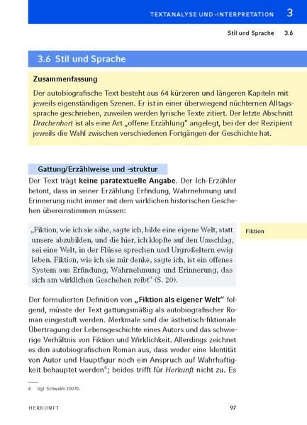 Produktbild: Herkunft - Textanalyse und Interpretation