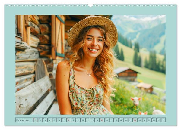 Produktbild: Almwiesenm&auml;rchen. Zauberhafte Frauen und gute Laune in den Bergen (hochwertiger Premium Wandkalender 2026 DIN A2 quer), Kunstdruck in Hochglanz