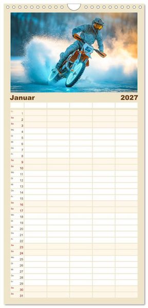 Produktbild: Familienplaner 2027 - MX - Motocross - Impressionen mit 5 Spalten (Wandkalender, 21 x 45 cm) CALVENDO