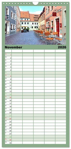 Produktbild: Familienplaner 2026 - Pirna - Tor zur S&auml;chsischen Schweiz mit 5 Spalten (Wandkalender, 21 x 45 cm) CALVENDO