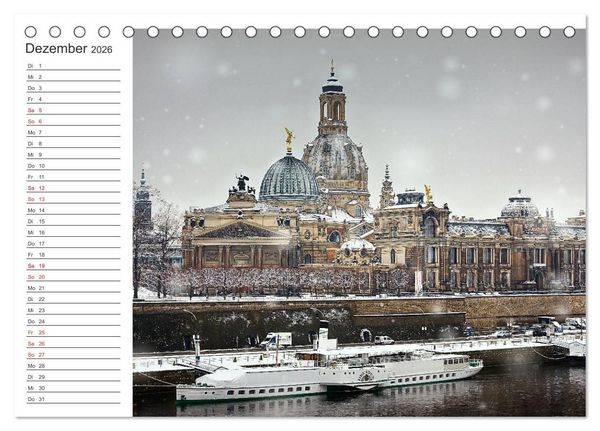 Produktbild: Dresden - Die Frauenkirche (Tischkalender 2026 DIN A5 quer), CALVENDO Monatskalender