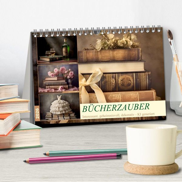 Produktbild: B&uuml;cherzauber (Tischkalender 2026 DIN A5 quer), CALVENDO Monatskalender