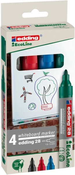 Produktbild: Edding Whiteboardmarker EcoLine 28, 4er Set