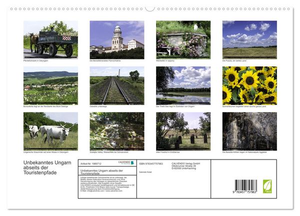 Produktbild: Unbekanntes Ungarn abseits der Touristenpfade (hochwertiger Premium Wandkalender 2026 DIN A2 quer), Kunstdruck in Hochglanz