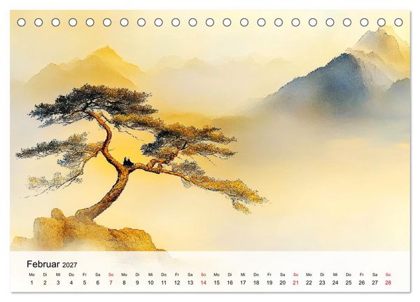 Produktbild: Japan. Eine k&uuml;nstlerische Reise im Aquarellstil (Tischkalender 2027 DIN A5 quer), CALVENDO Monatskalender