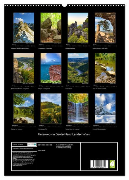 Produktbild: Unterwegs in Deutschland Landschaften (hochwertiger Premium Wandkalender 2026 DIN A2 hoch), Kunstdruck in Hochglanz