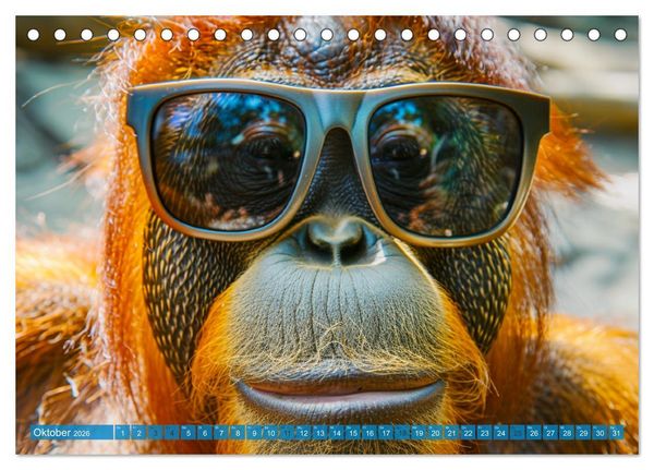 Produktbild: Witzige Tier-Selfies. Lustige Portraits aus der Tierwelt (Tischkalender 2026 DIN A5 quer), CALVENDO Monatskalender