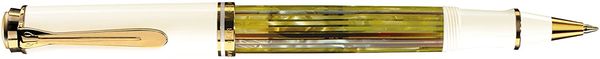 Pelikan Tintenroller Souverän® R400, 24-Karat vergoldete Zierelemente, Schildpatt-Weiß