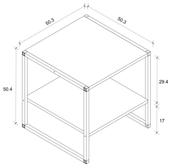 Produktbild: Quadratischer Sofatisch Couchtisch Insasi M