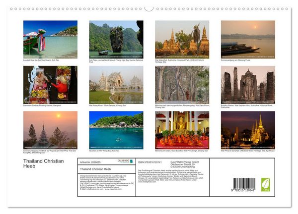 Produktbild: Thailand Christian Heeb (hochwertiger Premium Wandkalender 2026 DIN A2 quer), Kunstdruck in Hochglanz