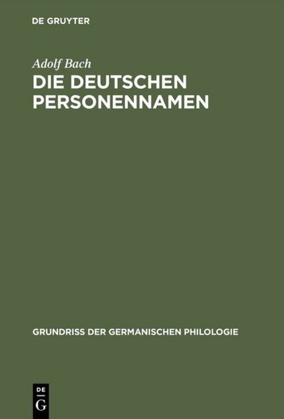 Produktbild: Die deutschen Personennamen