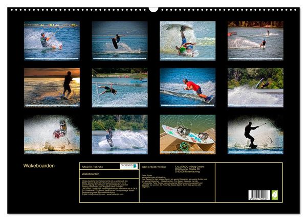 Produktbild: Wakeboarden (Wandkalender 2026 DIN A2 quer), CALVENDO Monatskalender
