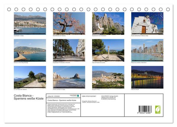 Produktbild: Costa Blanca - Spaniens wei&szlig;e K&uuml;ste (Tischkalender 2026 DIN A5 quer), CALVENDO Monatskalender