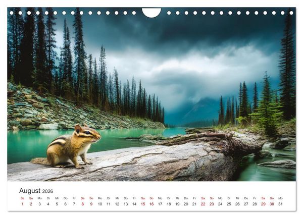 Produktbild: Backen voll - Ein Jahr mit Streifenh&ouml;rnchen (Wandkalender 2026 DIN A4 quer), CALVENDO Monatskalender