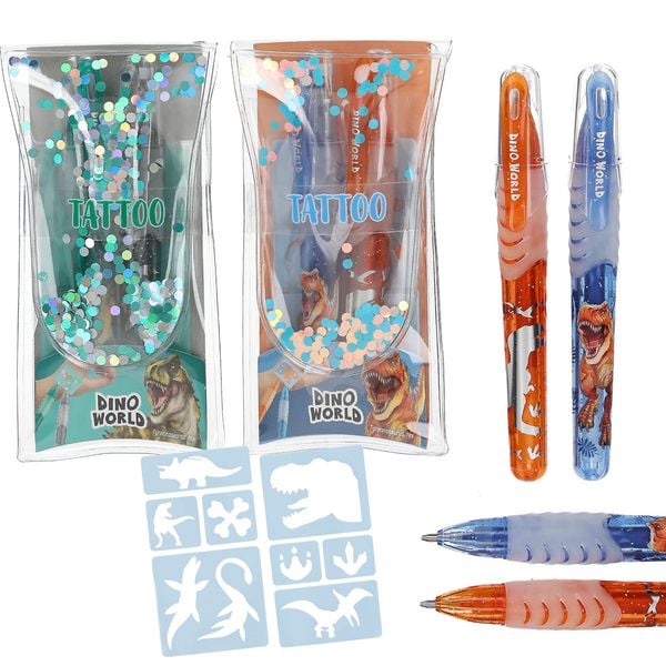 Produktbild: Dino World Tattoo Glitzer Gelstifte