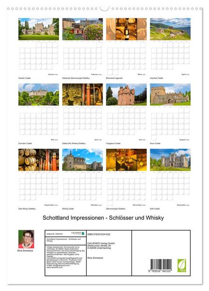 Produktbild: Schottland Impressionen - Schl&ouml;sser und Whisky (hochwertiger Premium Wandkalender 2026 DIN A2 hoch), Kunstdruck in Hochglanz