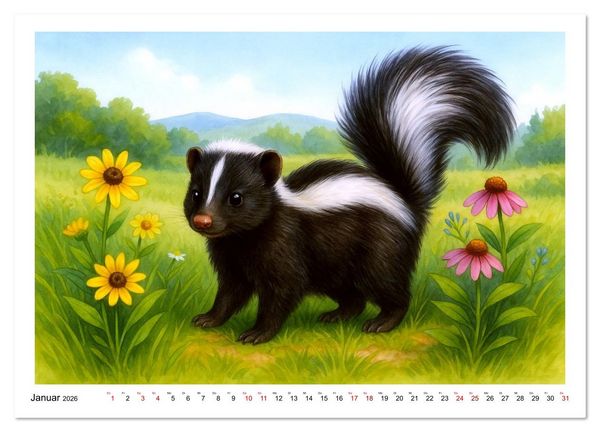 Produktbild: Niedliches Nordamerika (Wandkalender 2026 DIN A4 quer), CALVENDO Monatskalender
