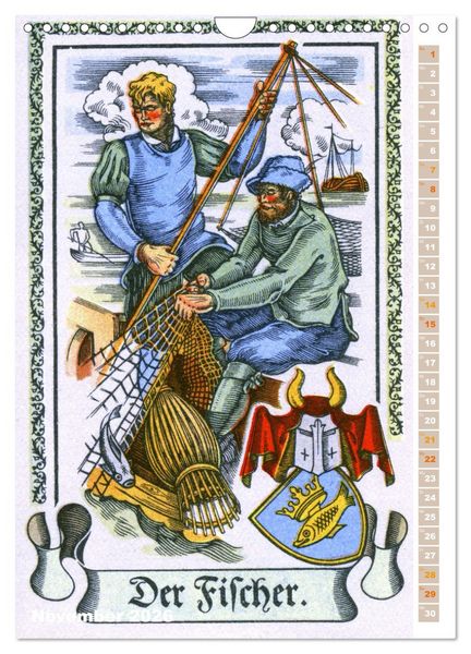 Produktbild: Altes Handwerk: Historische Zeichnungen neu entdeckt (Wandkalender 2026 DIN A4 hoch), CALVENDO Monatskalender