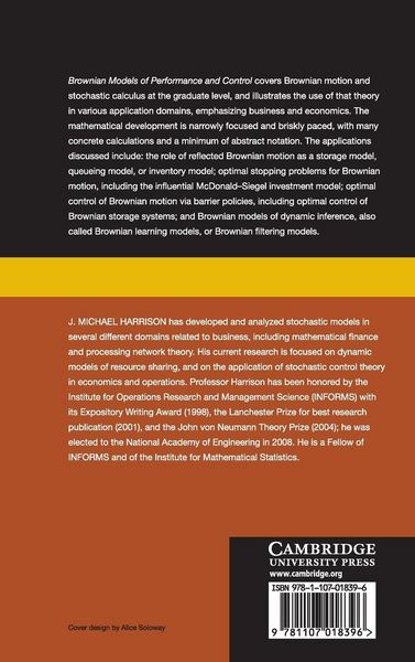 Produktbild: Brownian Models of Performance and Control