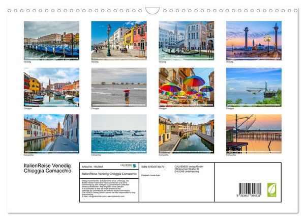 Produktbild: ItalienReise Venedig Chioggia Comacchio (Wandkalender 2026 DIN A3 quer), CALVENDO Monatskalender