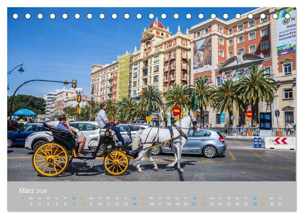Produktbild: Malaga - andalusische Mittelmeerk&uuml;ste (Tischkalender 2026 DIN A5 quer), CALVENDO Monatskalender