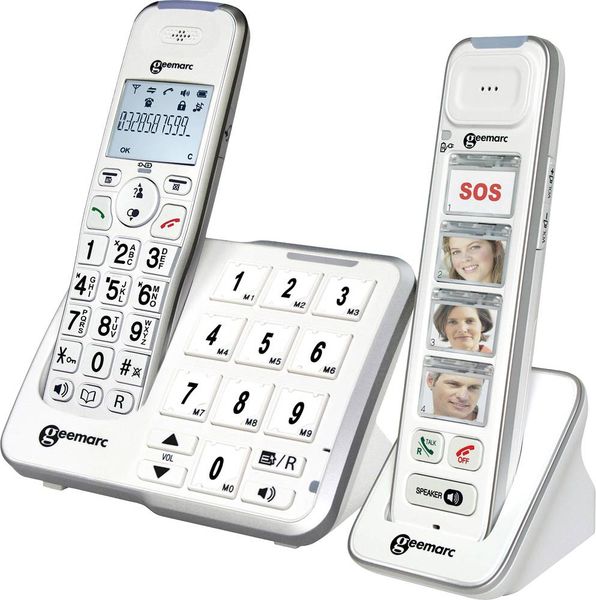 Produktbild: Geemarc Mobility Pack Foto Schnurloses Telefon analog Anrufbeantworter, Foto-Tasten, Freisprechen, f&uuml;r H&ouml;rger&auml;te kompatibel Wei&szlig;