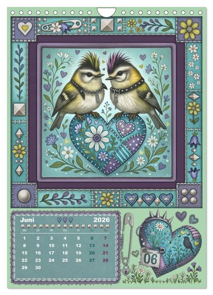 Produktbild: V&ouml;gel. Kleine Punks. Gro&szlig;es Herz. (Wandkalender 2026 DIN A4 hoch), CALVENDO Monatskalender