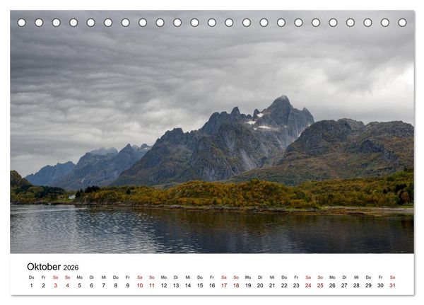 Produktbild: Hurtigruten - Bezaubernde Sch&ouml;nheit der norwegischen K&uuml;ste (Tischkalender 2026 DIN A5 quer), CALVENDO Monatskalender