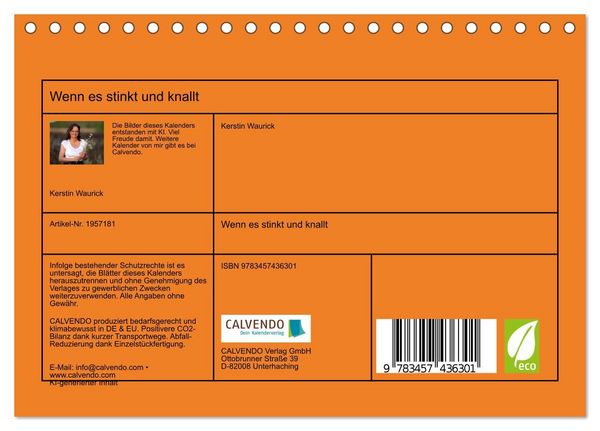 Produktbild: Wenn es stinkt und knallt (Tischkalender 2026 DIN A5 quer), CALVENDO Monatskalender
