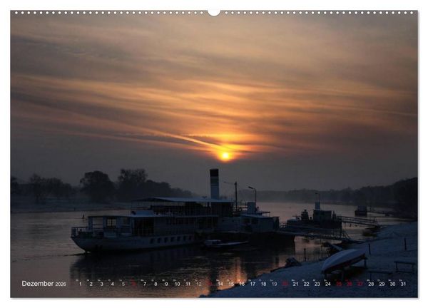 Produktbild: Die Elbe in Dresden-Laubegast (Wandkalender 2026 DIN A2 quer), CALVENDO Monatskalender