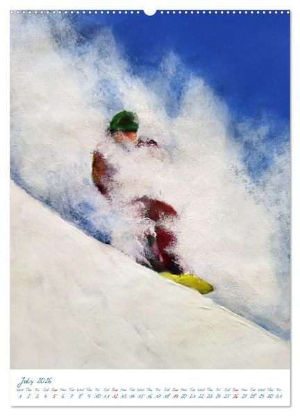 Produktbild: Colourful snowboard power world (Wall Calendar 2026 DIN A2 portrait), CALVENDO 12 Month Wall Calendar
