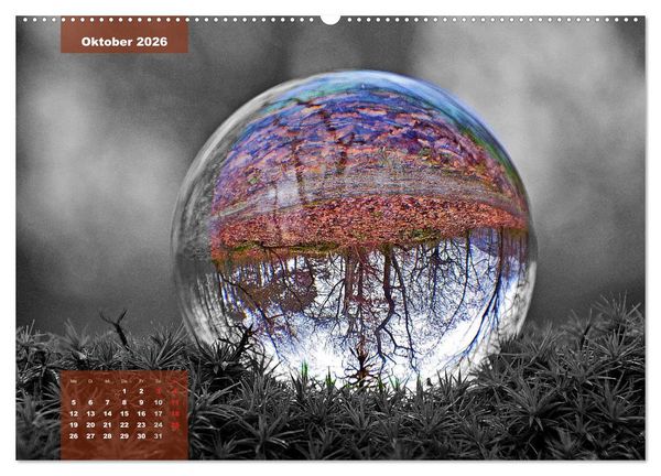 Produktbild: Die bunte Welt in der Kugel - neue Blickwinkel (Wandkalender 2026 DIN A2 quer), CALVENDO Monatskalender