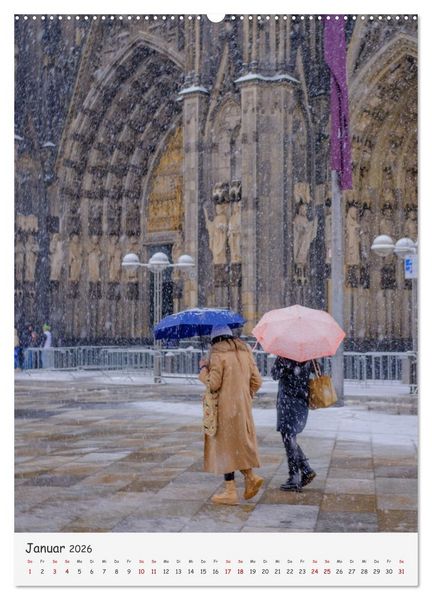 Produktbild: Sch&uuml;tzende Schirme - Auch bei Regen kann das Leben bunt sein (hochwertiger Premium Wandkalender 2026 DIN A2 hoch), Kunstdruck in Hochglanz
