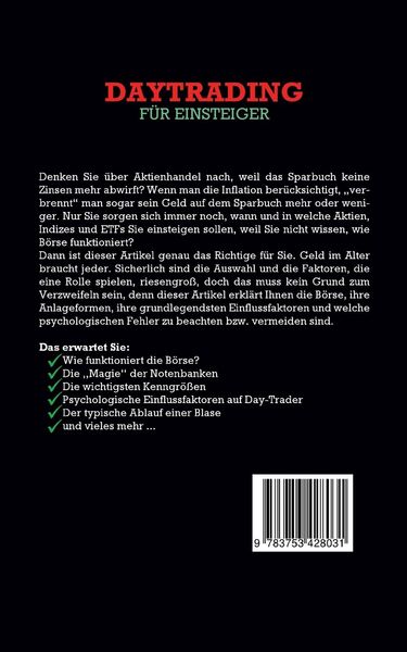 Produktbild: Daytrading f&uuml;r Einsteiger: Wie Sie die Grundlagen des Daytradings schnell verstehen und Schritt f&uuml;r Schritt Ihre finanzielle Freiheit mit Aktien aufba