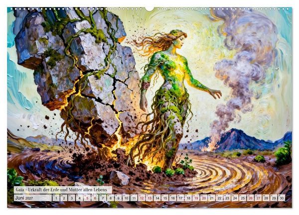 Produktbild: G&ouml;tter der Elemente - Griechische Mythologie Kunstkalender (hochwertiger Premium Wandkalender 2027 DIN A2 quer), Kunstdruck in Hochglanz