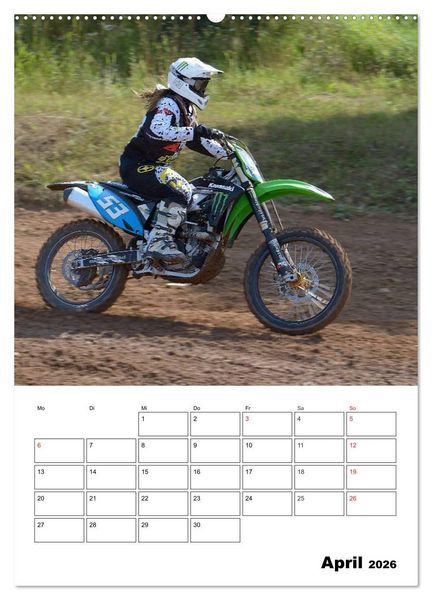Produktbild: Motocross Terminplaner (hochwertiger Premium Wandkalender 2026 DIN A2 hoch), Kunstdruck in Hochglanz