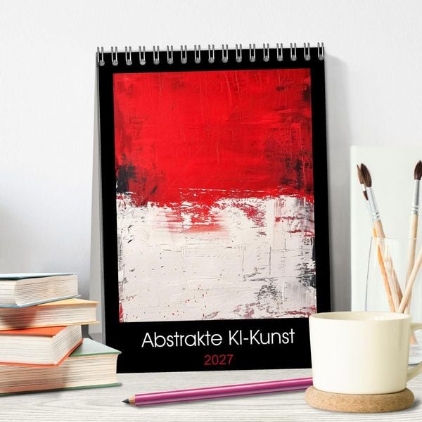Produktbild: Abstrakte KI-Kunst (Tischkalender 2027 DIN A5 hoch), CALVENDO Monatskalender