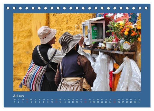 Produktbild: Tibet - Auf dem Dach der Welt (Tischkalender 2027 DIN A5 quer), CALVENDO Monatskalender