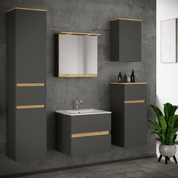 Produktbild: 6 tlg. Badm&ouml;bel-Set mit Waschbecken Cosila-I 61 cm