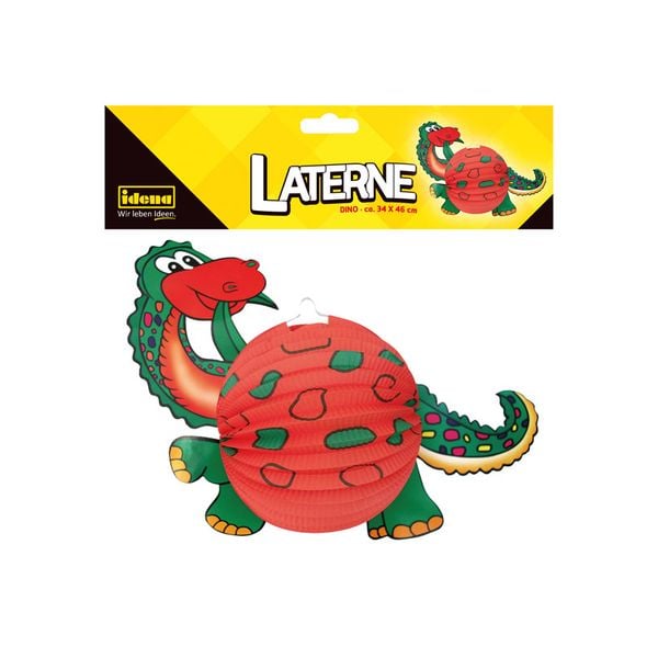 Produktbild: Idena Laterne Dino rot gr&uuml;n 34x46cm